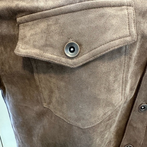 Ces Femme Women’s Brown Collared Fringe Button Jacket 2 Pockets Size Large NWT - Picture 6 of 12